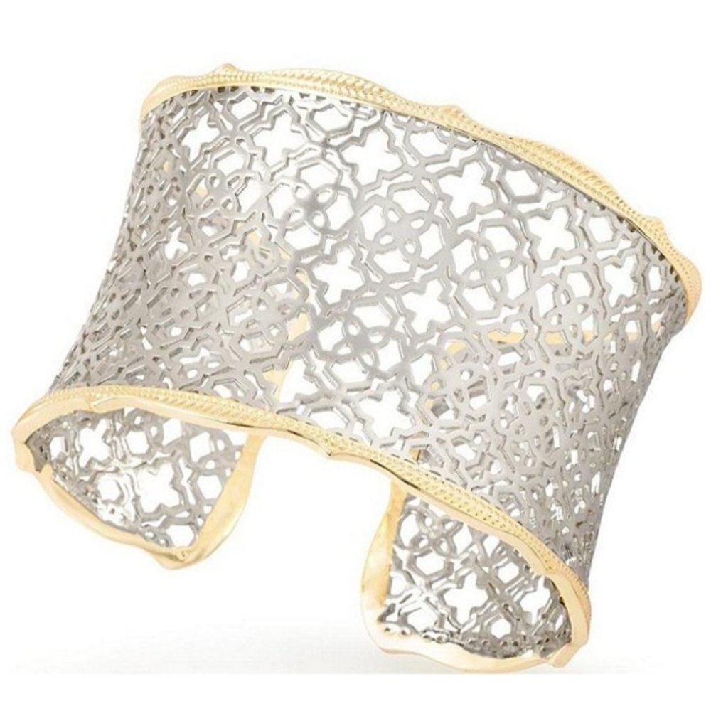 Kendra Scott Gold Cuff Bracelet in Silver Filagree
